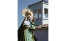 Detalle de la Virgen del Campo en la Ermita el día de la Romería